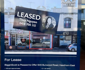 Showrooms / Bulky Goods commercial property leased at 645 Burwood Road Hawthorn East VIC 3123