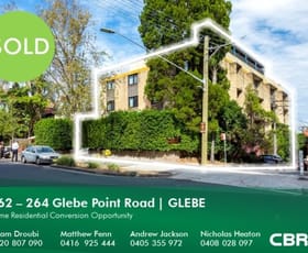 Hotel, Motel, Pub & Leisure commercial property sold at 262-264 Glebe Point Road Glebe NSW 2037