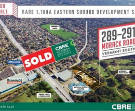 Development / Land commercial property sold at 289-291 Morack Road Vermont South VIC 3133