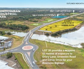 Showrooms / Bulky Goods commercial property sold at LOT 20 DRURY LANE Dundowran QLD 4655