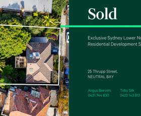 Development / Land commercial property sold at 25 Thrupp Street Neutral Bay NSW 2089