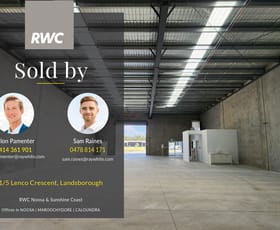 Factory, Warehouse & Industrial commercial property sold at 1/5 Lenco Crescent Landsborough QLD 4550