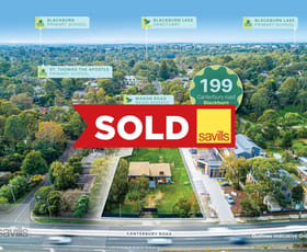 Development / Land commercial property sold at 199 Canterbury Road Blackburn VIC 3130