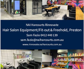 Shop & Retail commercial property for sale at Hair Salon Equipment/Fit-out & Freehold Preston VIC 3072