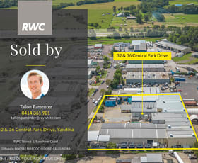 Factory, Warehouse & Industrial commercial property sold at 32 & 36 Central Park Drive Yandina QLD 4561