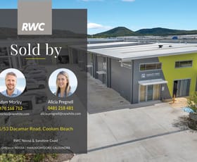 Factory, Warehouse & Industrial commercial property sold at 1/53 Dacmar Road Coolum Beach QLD 4573