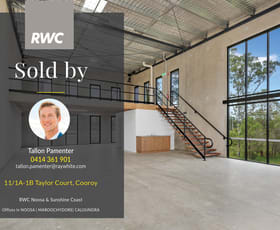 Factory, Warehouse & Industrial commercial property sold at Unit 11/1A-1B Taylor Court Cooroy QLD 4563