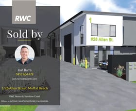 Factory, Warehouse & Industrial commercial property sold at Unit 1/26 Allen Street Moffat Beach QLD 4551 Factory, Warehouse & Industrial commercial property sold at Unit 1/26 Allen Street Moffat Beach QLD 4551