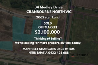 Development / Land commercial property sold at 34 Medley Drive Cranbourne North VIC 3977 Development / Land commercial property sold at 34 Medley Drive Cranbourne North VIC 3977