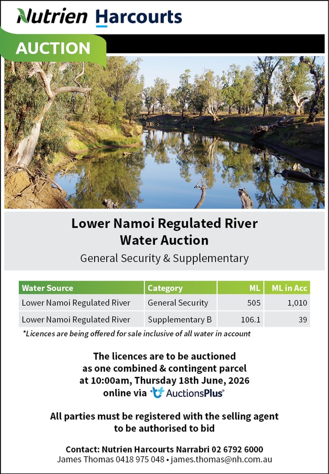 Namoi River Water Auction Narrabri NSW 2390 Namoi River Water Auction Narrabri NSW 2390