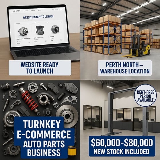 Turnkey Online Auto Parts Business + Fully Fitted Warehouse (North of Perth) Turnkey Online Auto Parts Business + Fully Fitted Warehouse (North of Perth)
