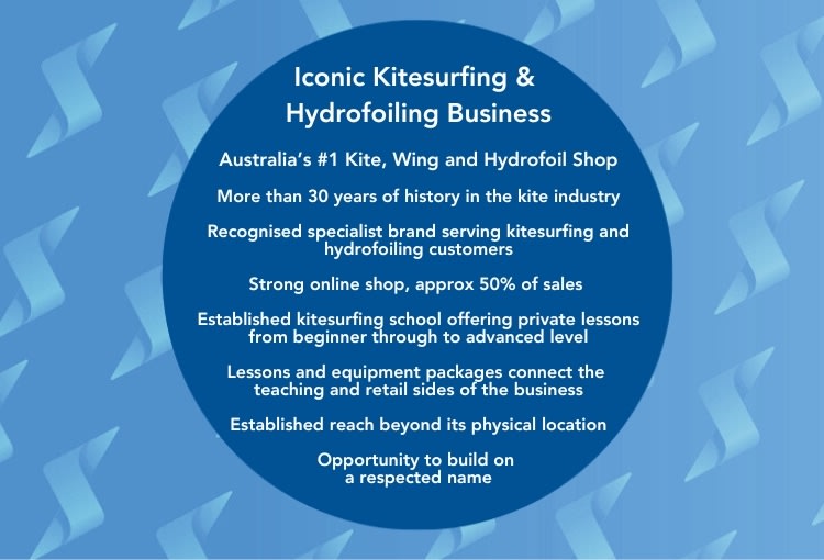 Iconic Kitesurfing & Hydrofoiling Business, Multiple Revenue Channels. Iconic Kitesurfing & Hydrofoiling Business, Multiple Revenue Channels.