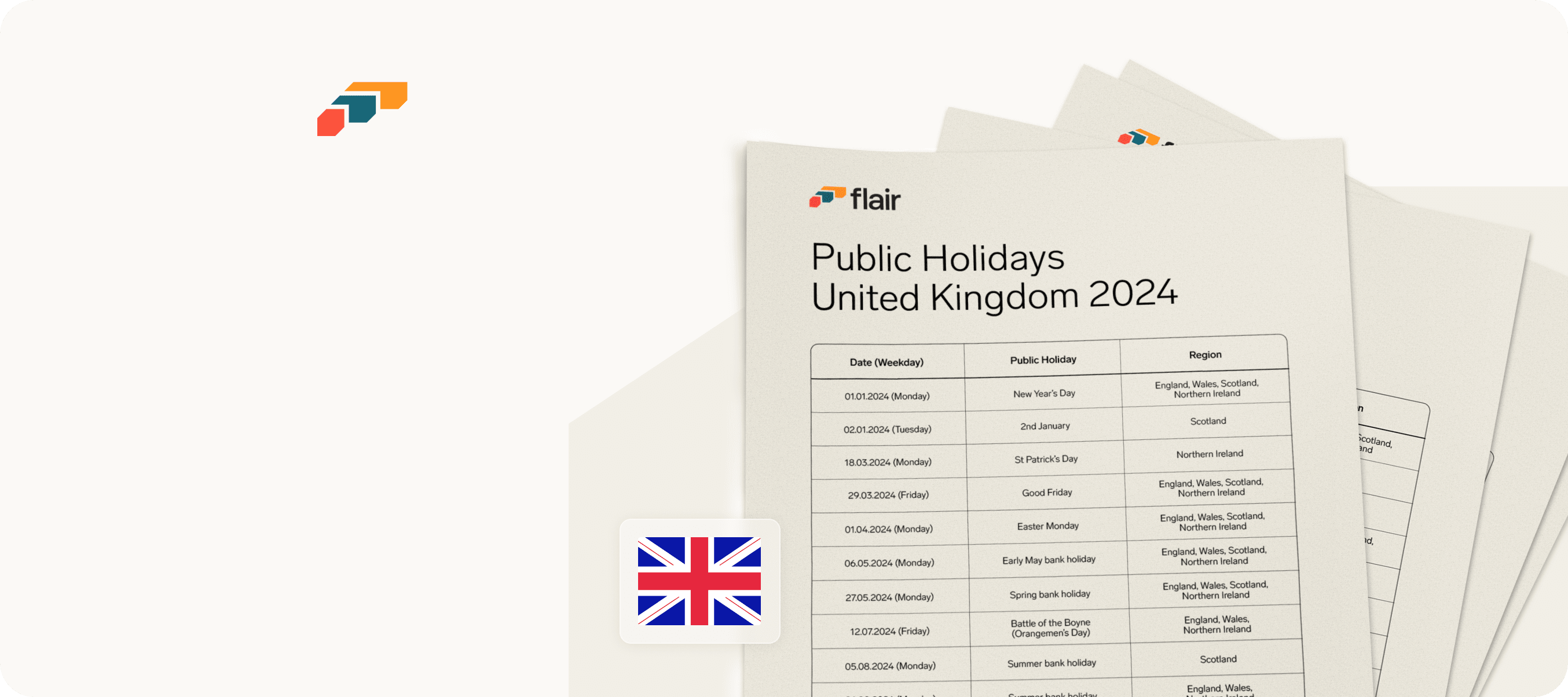 UK Public Holidays 2024 flair