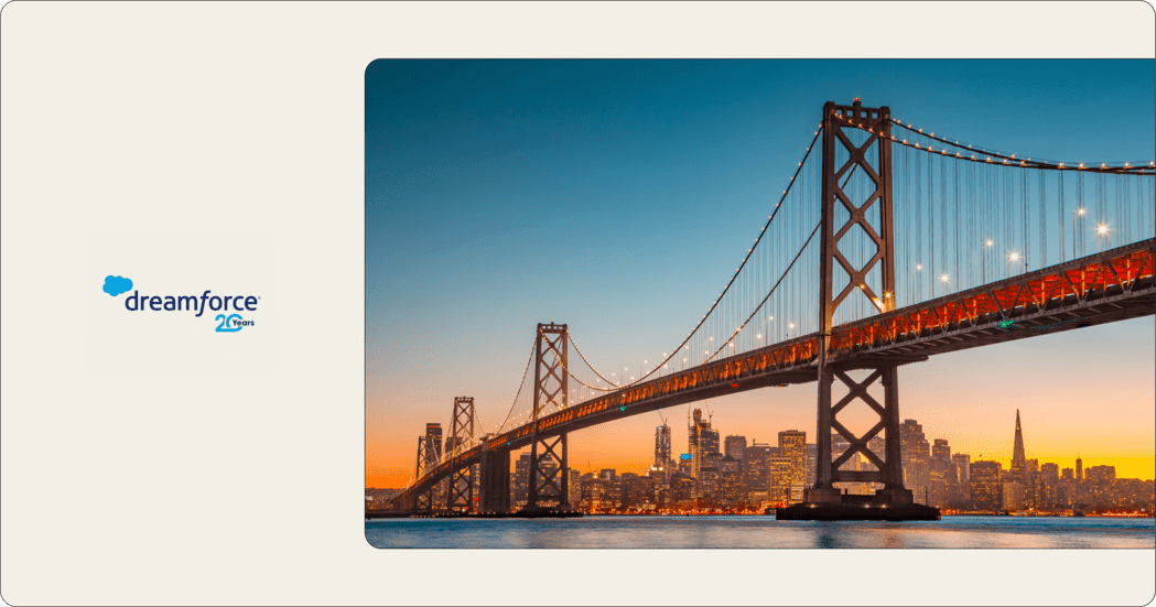 Dreamforce 2023 San Francisco Golden Gate Bridge city skyline