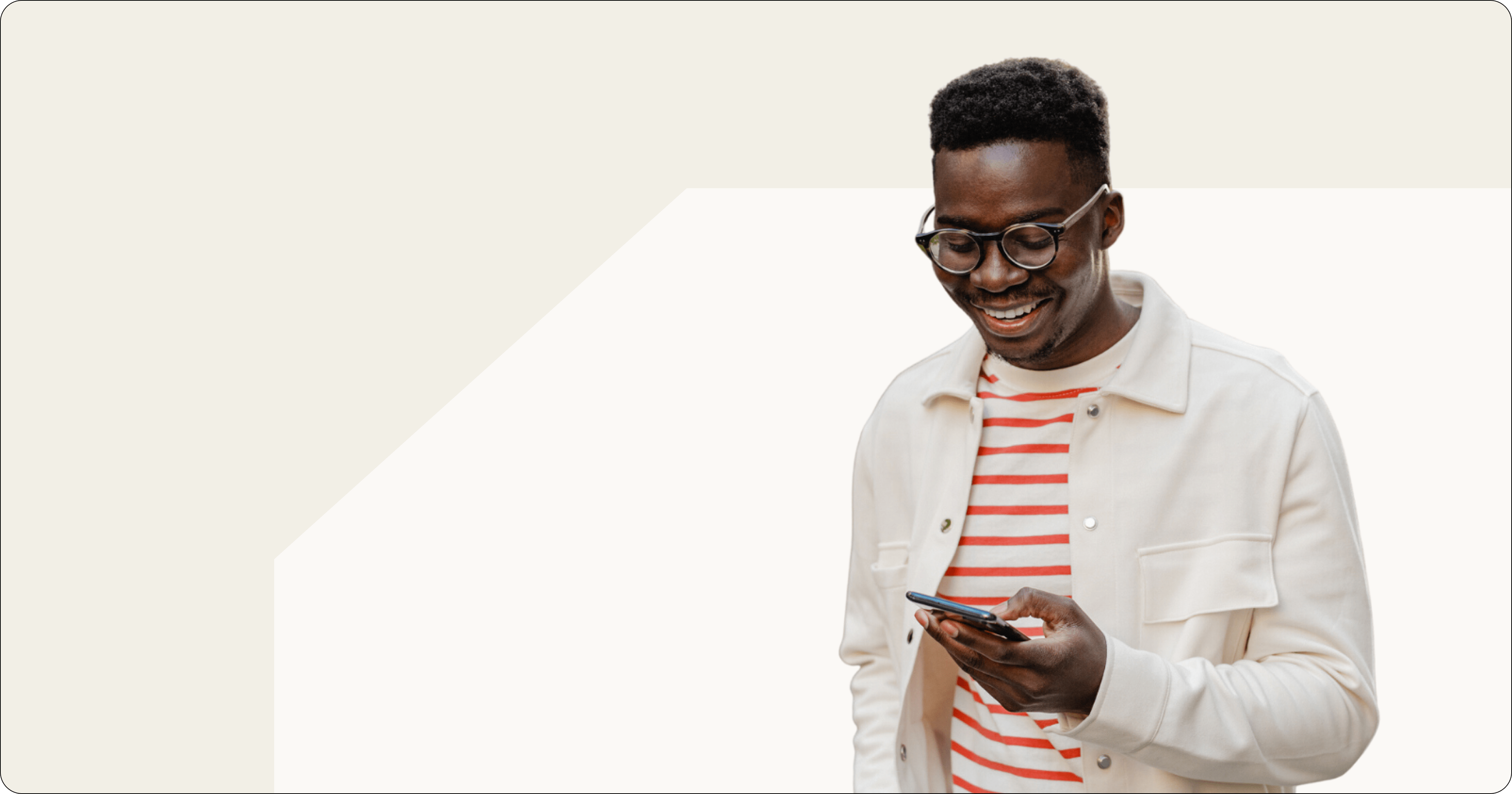 Young African man using smartphone
