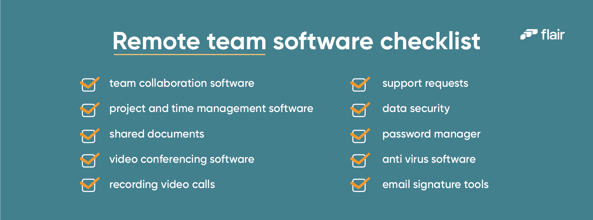 remote team software checklist