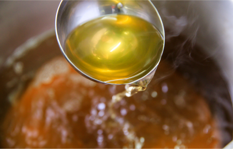 A unique soup created through the chef's trial and error