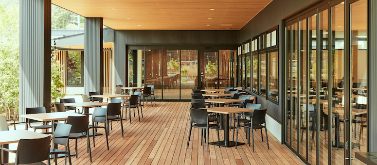 Enjoy exquisite cuisine in an open restaurant where you can feel the magnificent nature