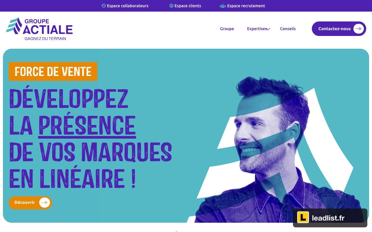 Page d'accueil du site de Actiale