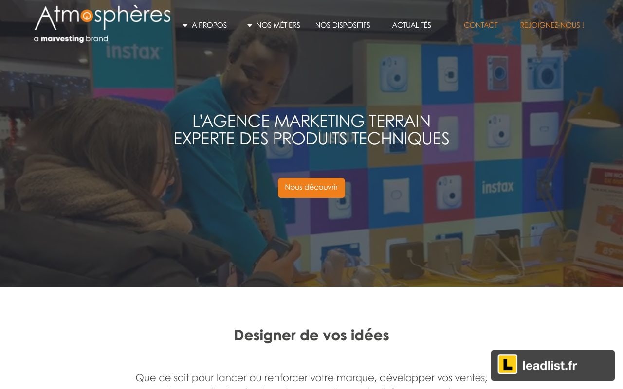 Page d'accueil du site de Atmosphères