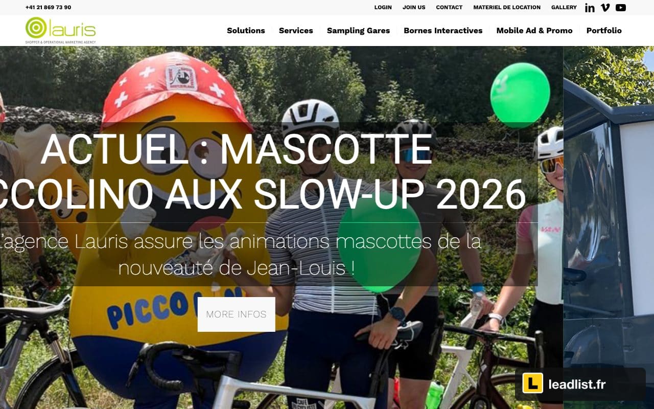 Page d'accueil du site de Lauris Agency