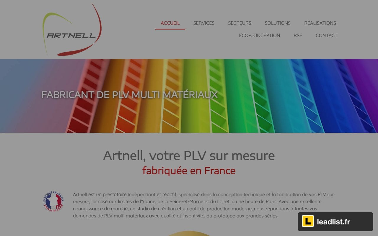 Page d'accueil du site de Artnell