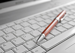 Pen and keyboard ready for use