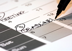 Calendar with a deadline for DBS checks