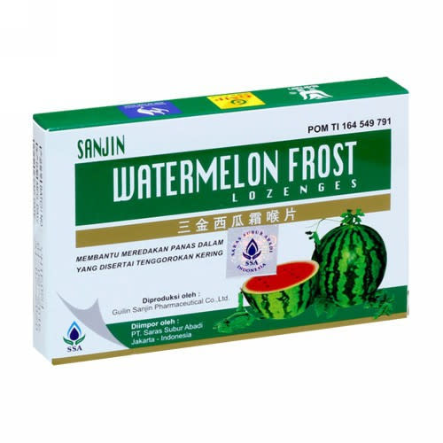 Sanjin Watermelon Frost Lozenges 12 Tablet Manfaat, Kandungan, Dosis
