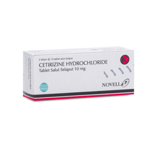 Cetirizine 10 mg 10 Tablet Novell Manfaat, Kandungan, Dosis, dan Efek