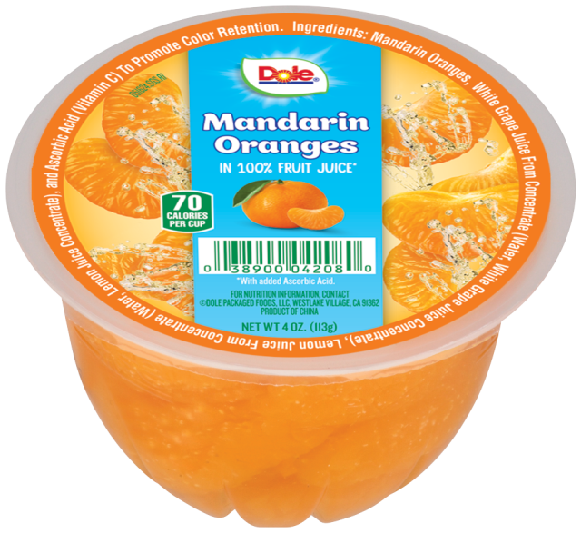 Dole Fruit Bowls Mandarins in 100% Fruit Juice