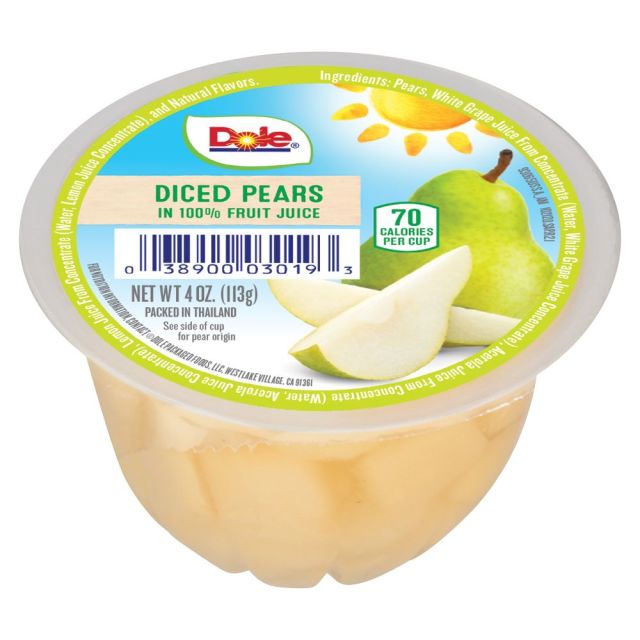 DOLE Fruit Bowls® Diced Pears in 100% Fruit Juice 36/4oz 