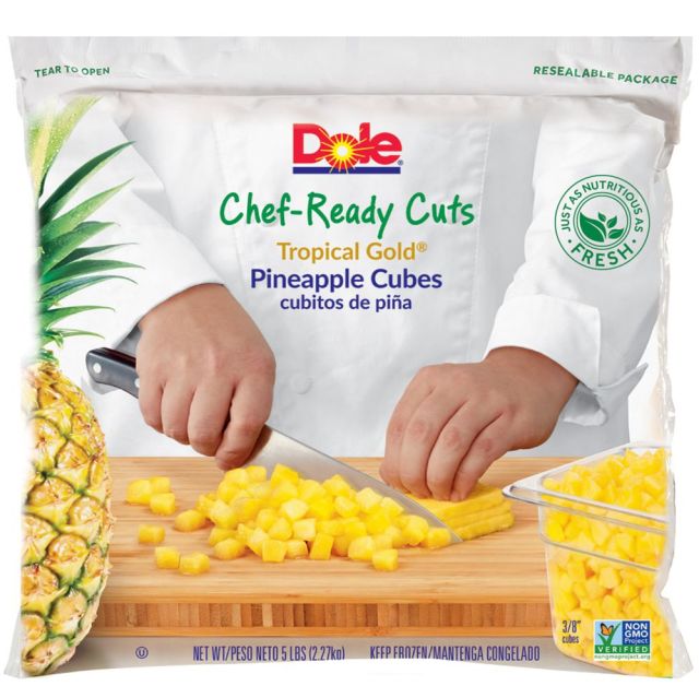 DOLE® Chef-Ready Cuts Pineapple Cubes IQF 2/5# 