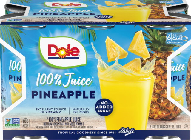 DOLE 100% Pineapple Juice 8/6pk/6oz