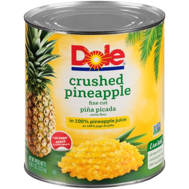 DOLE Fine Cut Crushed Pineapple in Juice 6/10 (107 oz.) 
