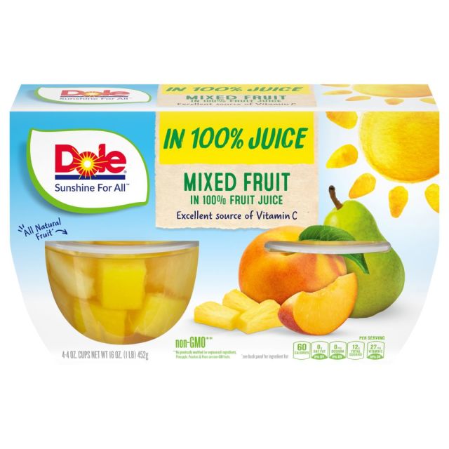 DOLE Mixed Fruit in Juice 6/4pk/4oz  