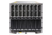 Front view of Dell PowerEdge M1000e with 8 x M620 and No Hard Drives Installed