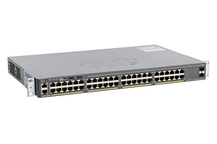 Cisco Catalyst WS-C2960X-48TS-LL Switch LAN Base License, Port-Side Air Intake