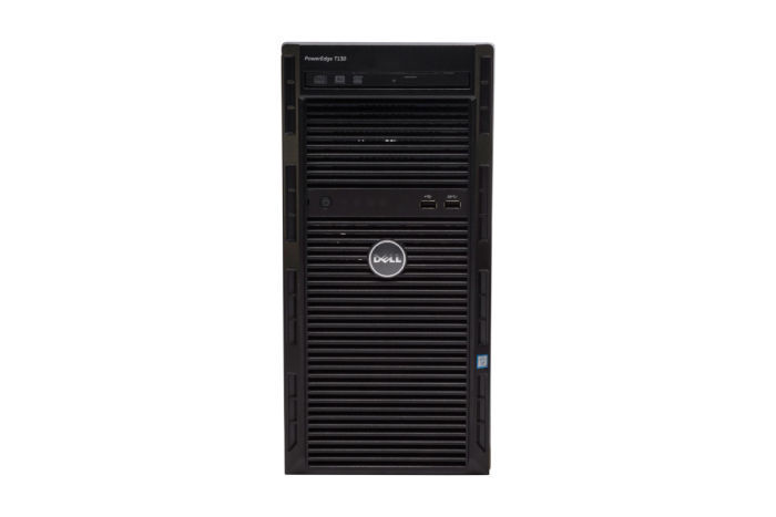 Front view of Dell PowerEdge T130 with 2 x 4TB SATA 7.2k 3.5" HDDs