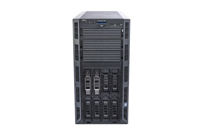 Front view of Dell PowerEdge T330 with 2 x 1TB SAS 7.2k 3.5" HDDs
