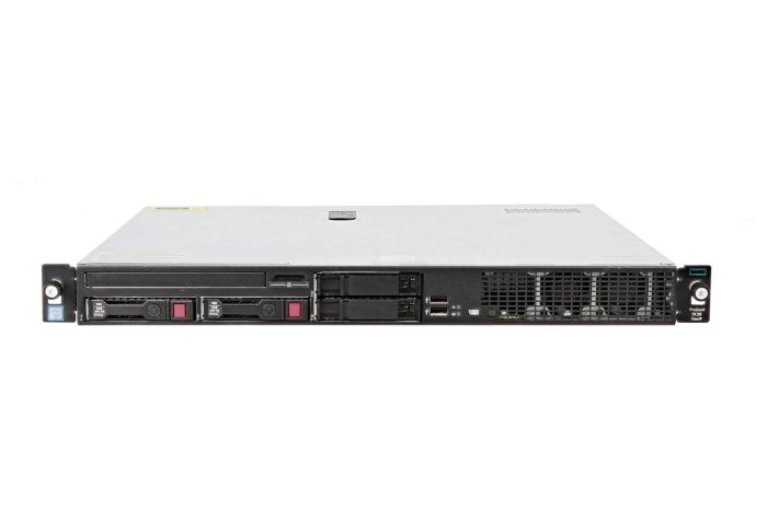 Front view of HP Proliant DL20 Gen9 with 1 x 1TB SATA 7.2k 2.5" HDDs
