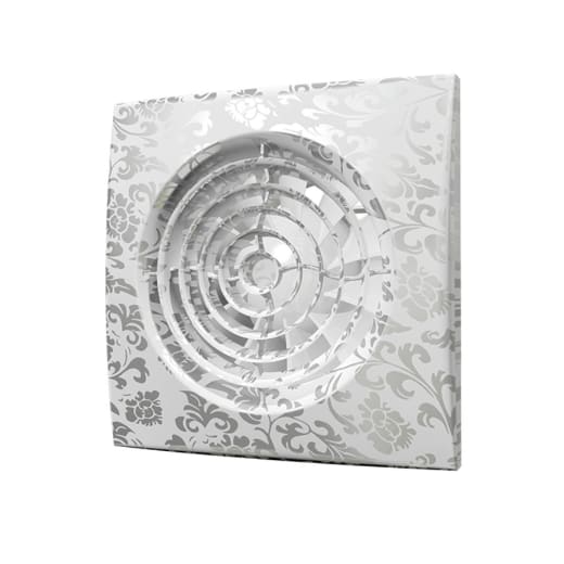 Вентилатор за баня Era AURA 4C, Бял дизайн с мотиви, 100мм, 8.5W, 190куб.м/час, 48Pa, 25dBA