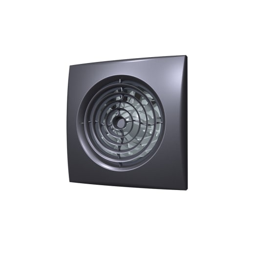 Вентилатор за баня Era Aura 4C, Цвят тъмносив метал, 100мм, 8.5W, 90куб.м/час, 48Pa, 25dBA