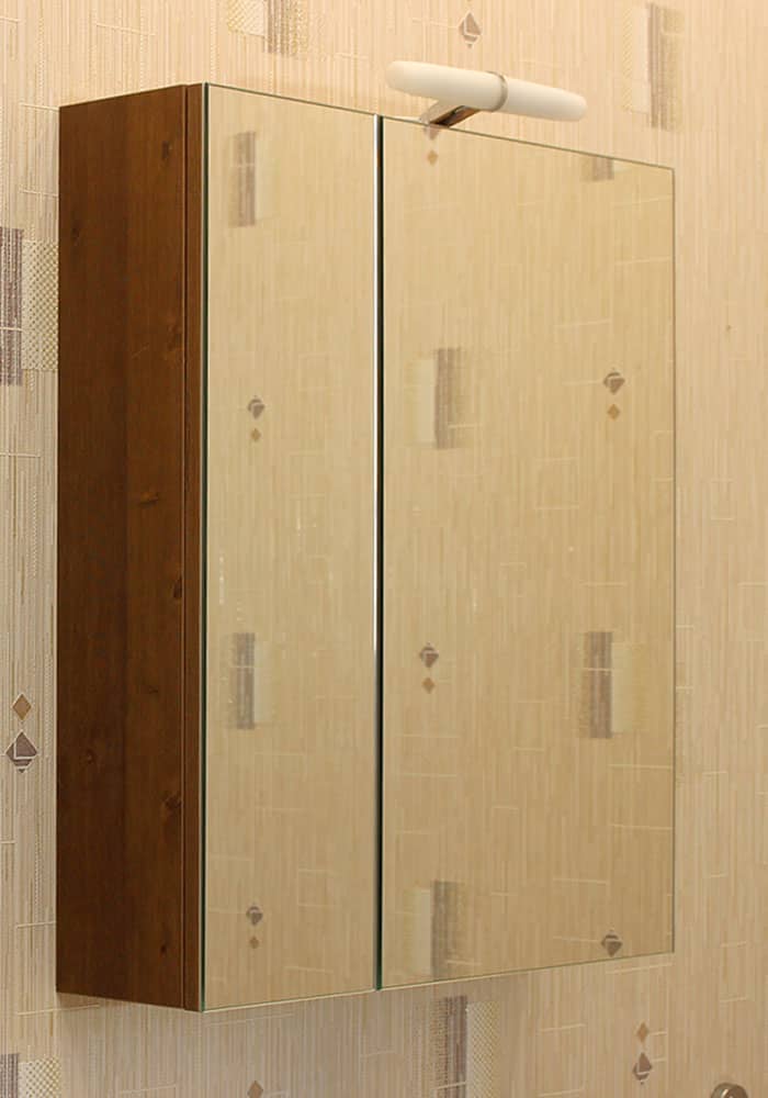 Шкаф за баня М-Мебел Фаворит, горен, 60см, LED осветление със защита от намокряне,от високоплътностно F-PVC
