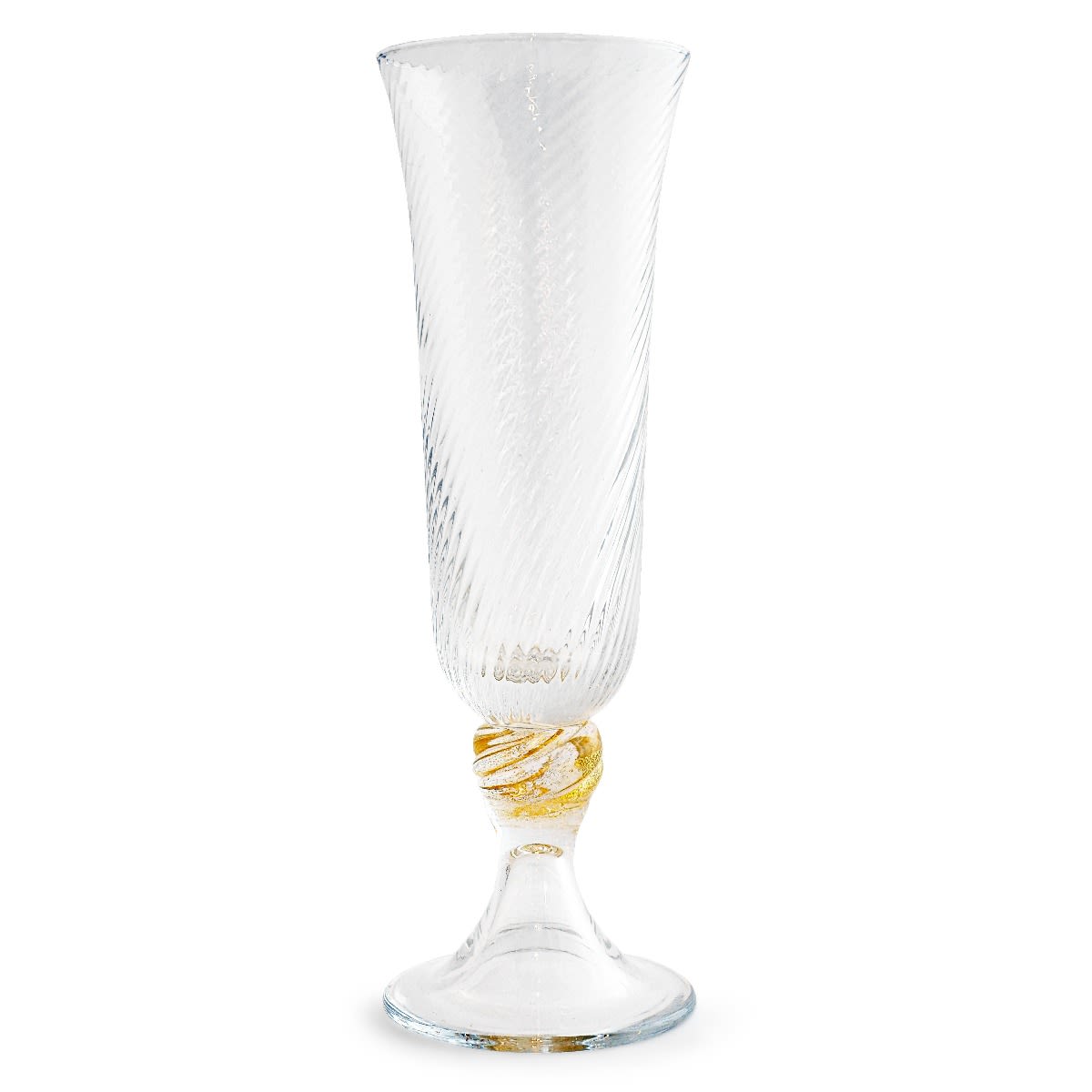 Murano Glass Champagne Flute With Gold Ball
