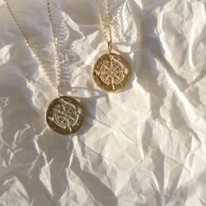 9ct Gold Wanderlust Compass Pendant Necklace