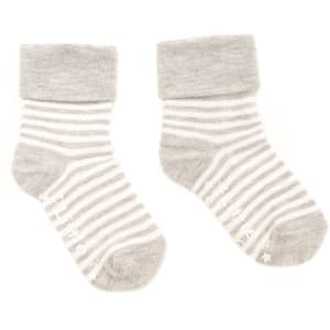 Non-Slip Stay On Baby and Toddler Socks - 7 Pack in Light Blues with Grey