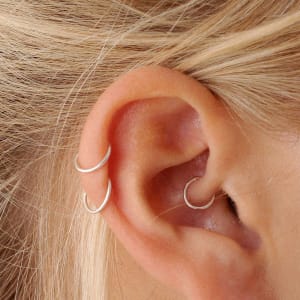 Sterling Silver Small Cartilage Helix Earring Hoops
