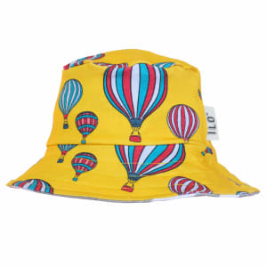 Hot Air Balloons Organic Jersey Reversible Sun Hat (Yellow)