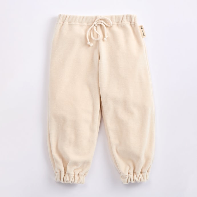 Natural Natural Organic Velour Tie Top Joggers